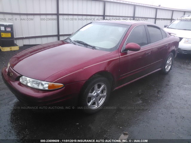 1G3NF52E81C193976 - 2001 OLDSMOBILE ALERO GLS RED photo 2