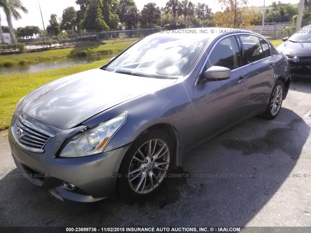 JN1CV6AP9CM624845 - 2012 INFINITI G37 SPORT GRAY photo 2