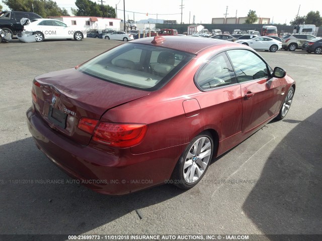 WBAKE5C57BE573186 - 2011 BMW 328 I SULEV BURGUNDY photo 4