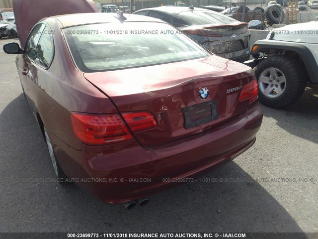 WBAKE5C57BE573186 - 2011 BMW 328 I SULEV BURGUNDY photo 6