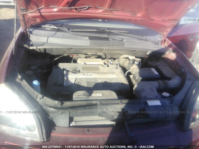 KM8JM12B35U151066 - 2005 HYUNDAI TUCSON GL MAROON photo 10