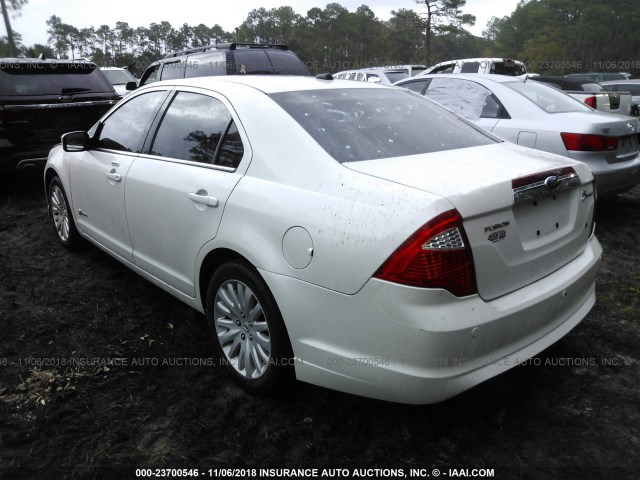 3FADP0L36AR158708 - 2010 FORD FUSION HYBRID WHITE photo 3