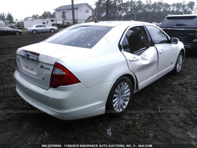 3FADP0L36AR158708 - 2010 FORD FUSION HYBRID WHITE photo 4