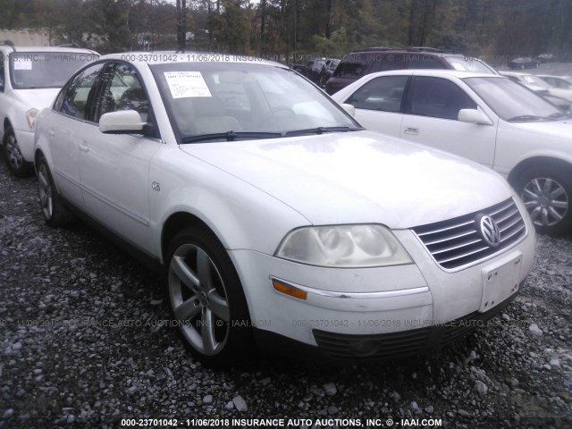 WVWRH63B03P437556 - 2003 VOLKSWAGEN PASSAT GLX WHITE photo 1