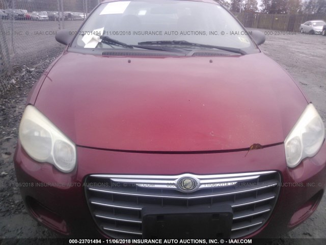 1C3AL56R76N152680 - 2006 CHRYSLER SEBRING TOURING RED photo 6