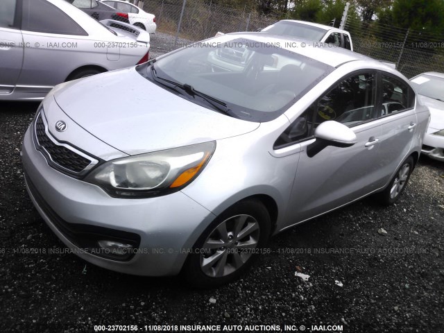 KNADN4A37D6175705 - 2013 KIA RIO EX/SX SILVER photo 2