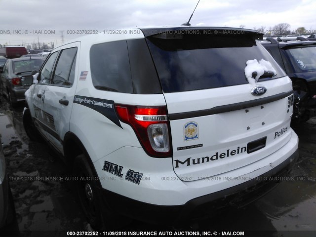 1FM5K8AR6FGB03589 - 2015 FORD EXPLORER POLICE INTERCEPTOR WHITE photo 3