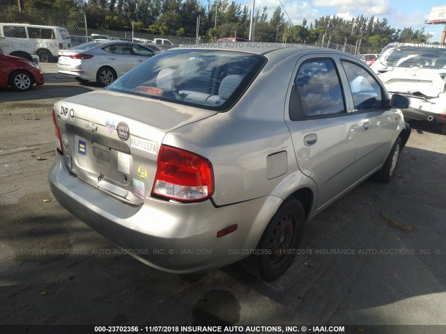 KL1TD52684B183438 - 2004 CHEVROLET AVEO SILVER photo 4