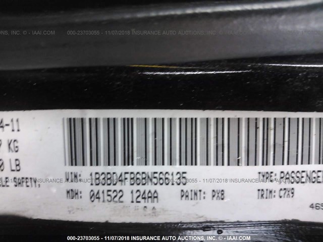 1B3BD4FB6BN566135 - 2011 DODGE AVENGER EXPRESS 黑色 照片 9