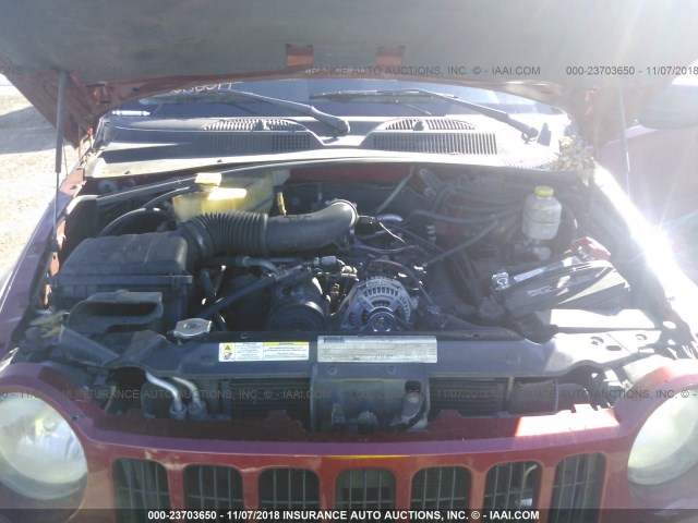 1J8GK48K67W660839 - 2007 JEEP LIBERTY SPORT RED photo 10