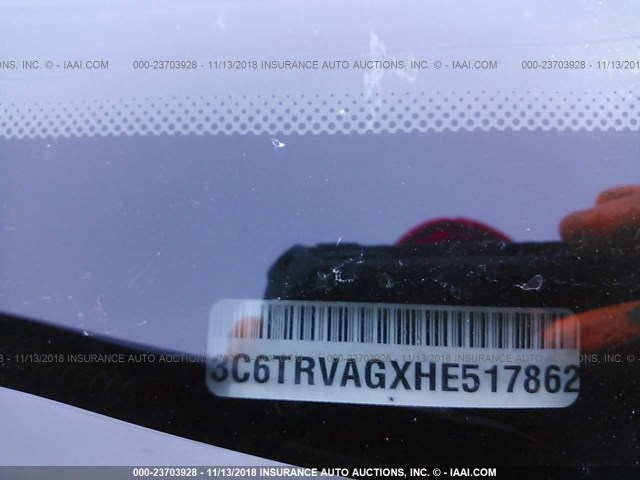 3C6TRVAGXHE517862 - 2017 RAM PROMASTER 1500 1500 STANDARD WHITE photo 9