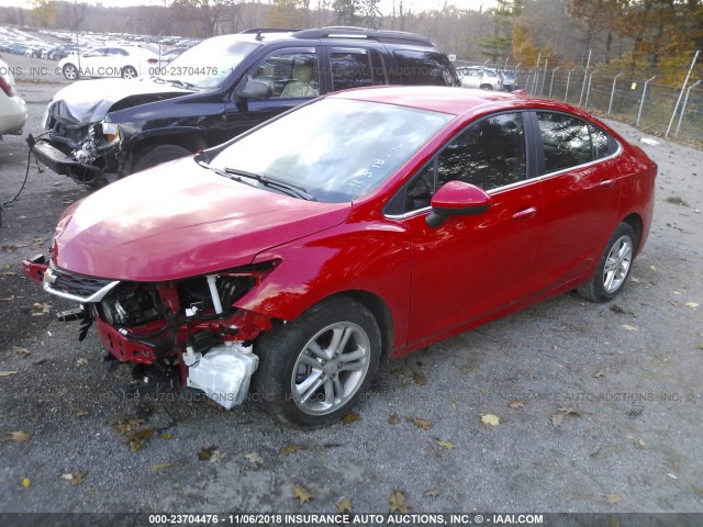 1G1BE5SM6H7242018 - 2017 CHEVROLET CRUZE LT RED photo 2