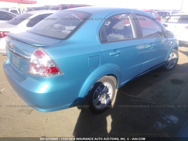 KL1TD56628B212741 - 2008 CHEVROLET AVEO LS BLUE photo 4