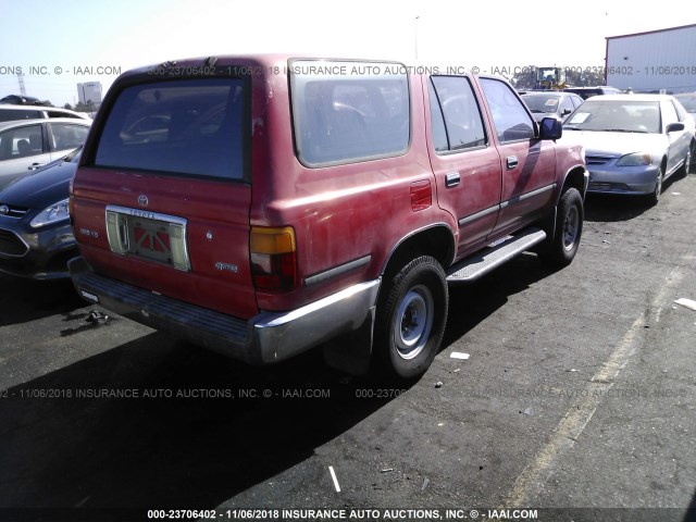 JT3VN29V9P0018870 - 1993 TOYOTA 4RUNNER VN29 SR5 RED photo 4