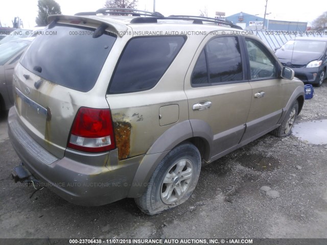 KNDJC733335065944 - 2003 KIA SORENTO EX/LX ოქროსფერი ფოტო 4