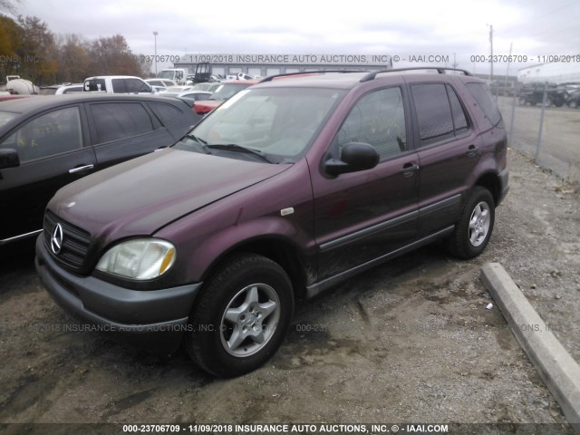 4JGAB54E1WA007507 - 1998 MERCEDES-BENZ ML PURPLE photo 2