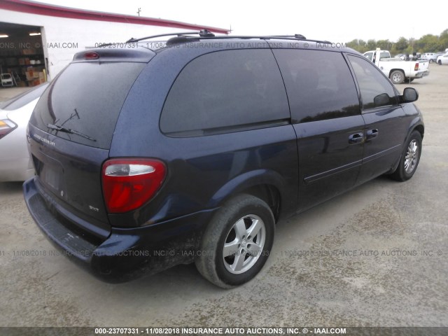 2D4GP44L65R316637 - 2005 DODGE GRAND CARAVAN SXT BLUE photo 4