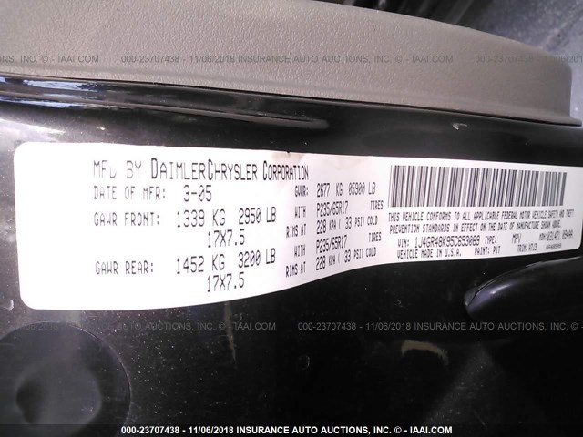 1J4GR48K95C653069 - 2005 JEEP GRAND CHEROKEE LAREDO/COLUMBIA/FREEDOM 棕色 照片 9