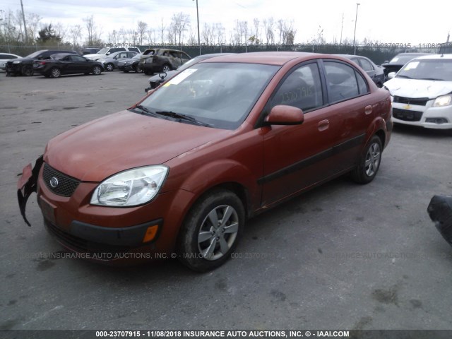 KNADE123186325729 - 2008 KIA RIO LX/SX ORANGE photo 2