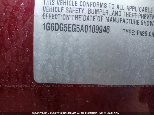 1G6DG5EG5A0109946 - 2010 CADILLAC CTS LUXURY COLLECTION RED photo 9