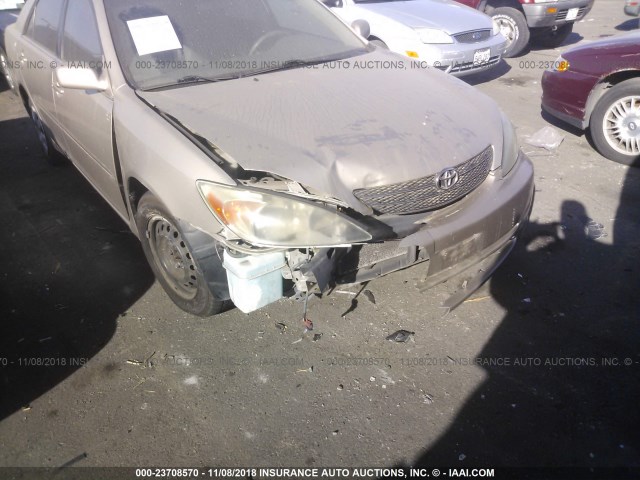 4T1BE32K04U296531 - 2004 TOYOTA CAMRY LE/XLE/SE GOLD photo 6
