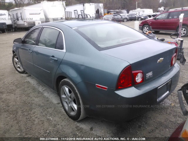 1G1ZG57B69F159714 - 2009 CHEVROLET MALIBU LS TEAL photo 3