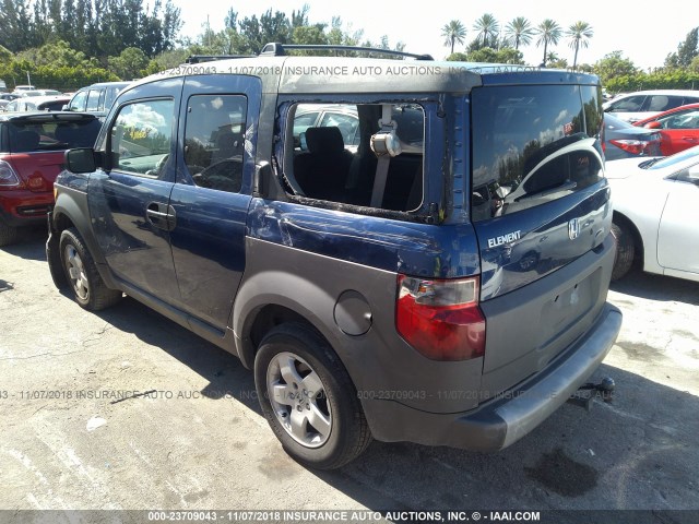 5J6YH17503L003853 - 2003 HONDA ELEMENT EX BLUE photo 3