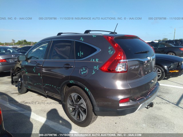 5J6RM3H90GL009252 - 2016 HONDA CR-V TOURING GRAY photo 3