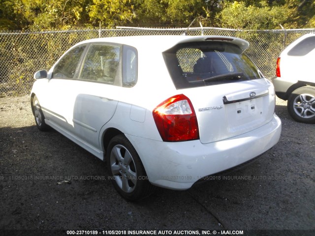 KNAFE161275003719 - 2007 KIA SPECTRA5 SX WHITE photo 3