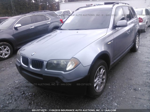 WBXPA73425WC47159 - 2005 BMW X3 2.5I GRAY photo 2