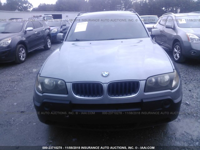 WBXPA73425WC47159 - 2005 BMW X3 2.5I GRAY photo 6