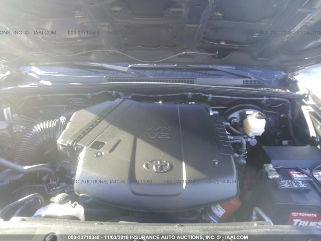 5TFJU4GN4FX074457 - 2015 TOYOTA TACOMA DOUBLE CAB PRERUNNER GRAY photo 10