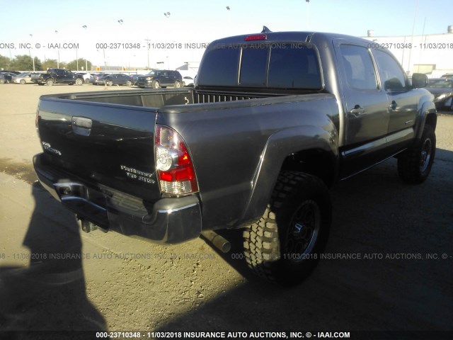 5TFJU4GN4FX074457 - 2015 TOYOTA TACOMA DOUBLE CAB PRERUNNER GRAY photo 4