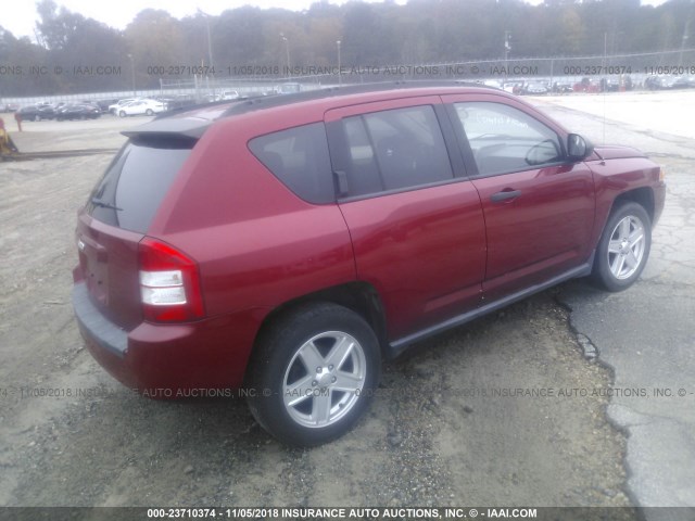1J8FT47W47D124660 - 2007 JEEP COMPASS RED photo 4