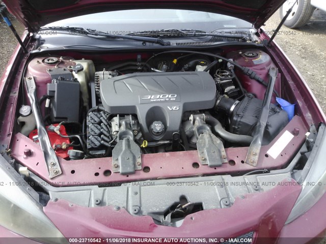 2G2WS522941128977 - 2004 PONTIAC GRAND PRIX GT2 წითელი ფოტო 10