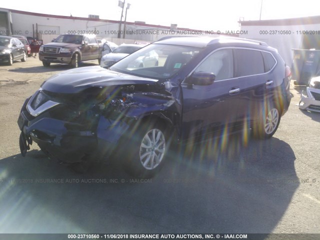 JN8AT2MT7HW152463 - 2017 NISSAN ROGUE S/SL/SV BLUE photo 2