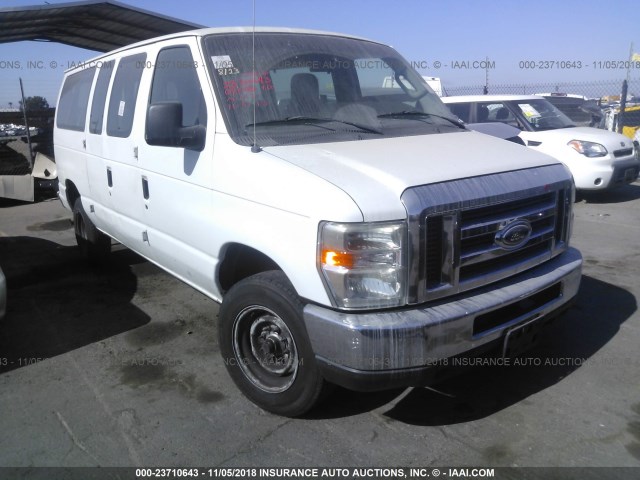 1FBNE31L79DA51412 - 2009 FORD ECONOLINE E350 SUPER DUTY WAGON WHITE photo 1