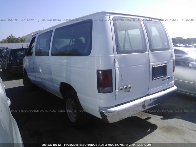 1FBNE31L79DA51412 - 2009 FORD ECONOLINE E350 SUPER DUTY WAGON WHITE photo 3