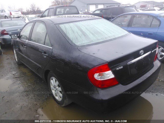 4T1BE30K02U053253 - 2002 TOYOTA CAMRY LE/XLE/SE BLACK photo 3