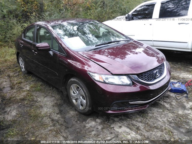 19XFB2F52FE056850 - 2015 HONDA CIVIC LX RED photo 1