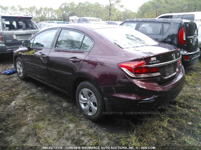 19XFB2F52FE056850 - 2015 HONDA CIVIC LX RED photo 3