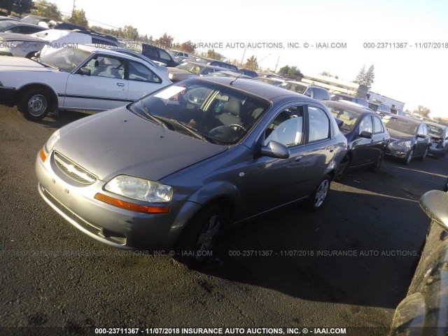 KL1TD56626B649443 - 2006 CHEVROLET AVEO LS GRAY photo 2