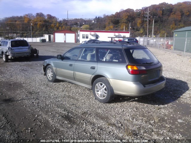 4S3BH675527632573 - 2002 SUBARU LEGACY OUTBACK AWP GREEN photo 3