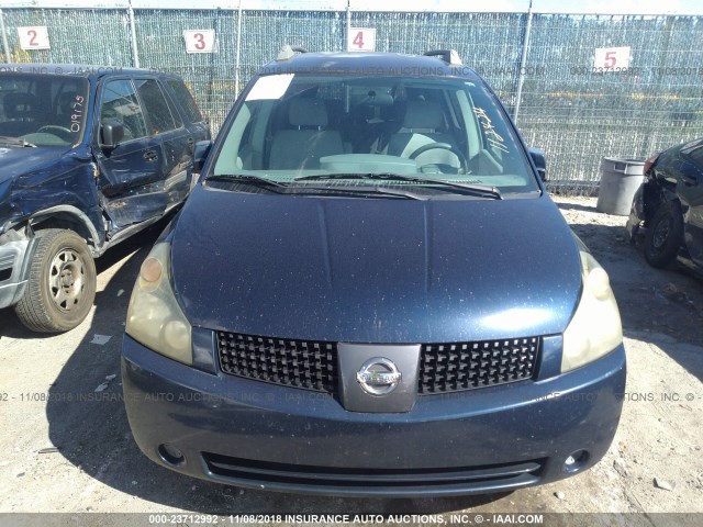 5N1BV28U16N112424 - 2006 NISSAN QUEST S/SE/SL BLUE photo 6