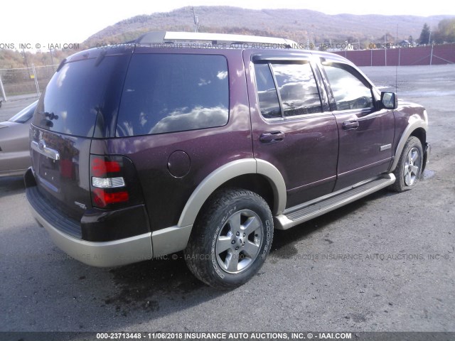 1FMEU74E97UB86645 - 2007 FORD EXPLORER EDDIE BAUER BURGUNDY photo 4