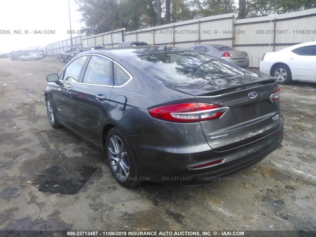 3FA6P0RU3KR109489 - 2019 FORD FUSION TITANIUM GRAY photo 3