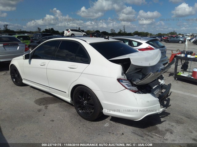 WDDGF4HB6CA610452 - 2012 MERCEDES-BENZ C 250 WHITE photo 3