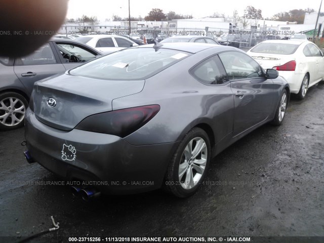 KMHHT6KD6AU036648 - 2010 HYUNDAI GENESIS COUPE 2.0T GRAY photo 4