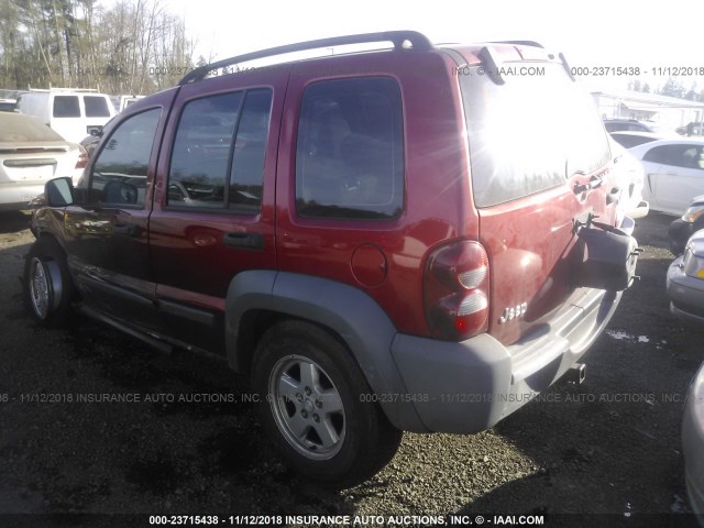 1J4GK48KX5W690716 - 2005 JEEP LIBERTY SPORT RED photo 3