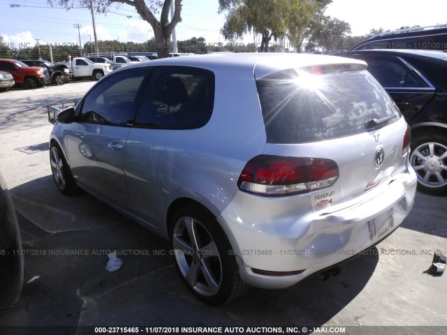 WVWAA7AJ7BW042327 - 2011 VOLKSWAGEN GOLF SILVER photo 3